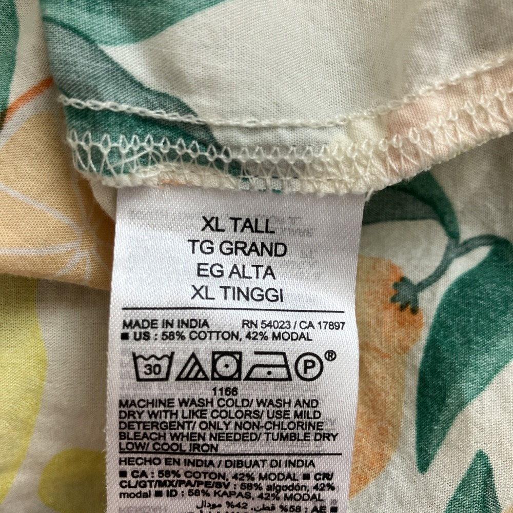 Old Navy Women Top XL Tall Citrus Fruit Button Up Lemon Lightweight Summer Vibes - Picture 10 of 10